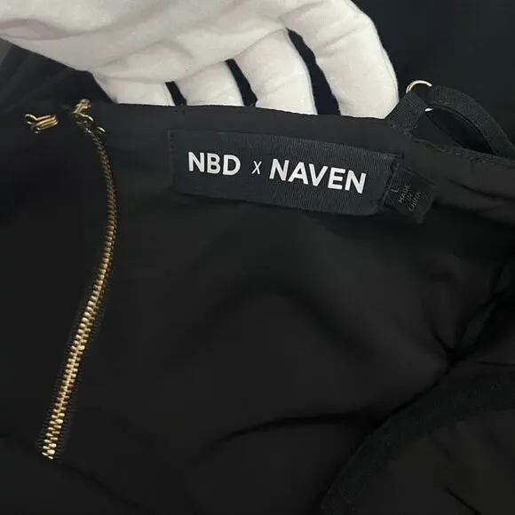 NBD x Naven Serena Ruffled Strap Sleeveless Jumpsuit in Black size Large - Picture 7 of 9